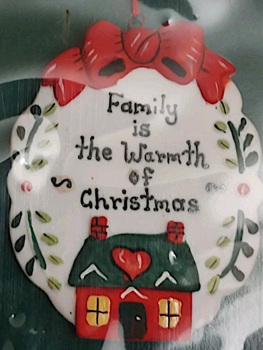 Vintage Chris Graham Mecham Hand Painted Porcelain Bisque Christmas Ornament